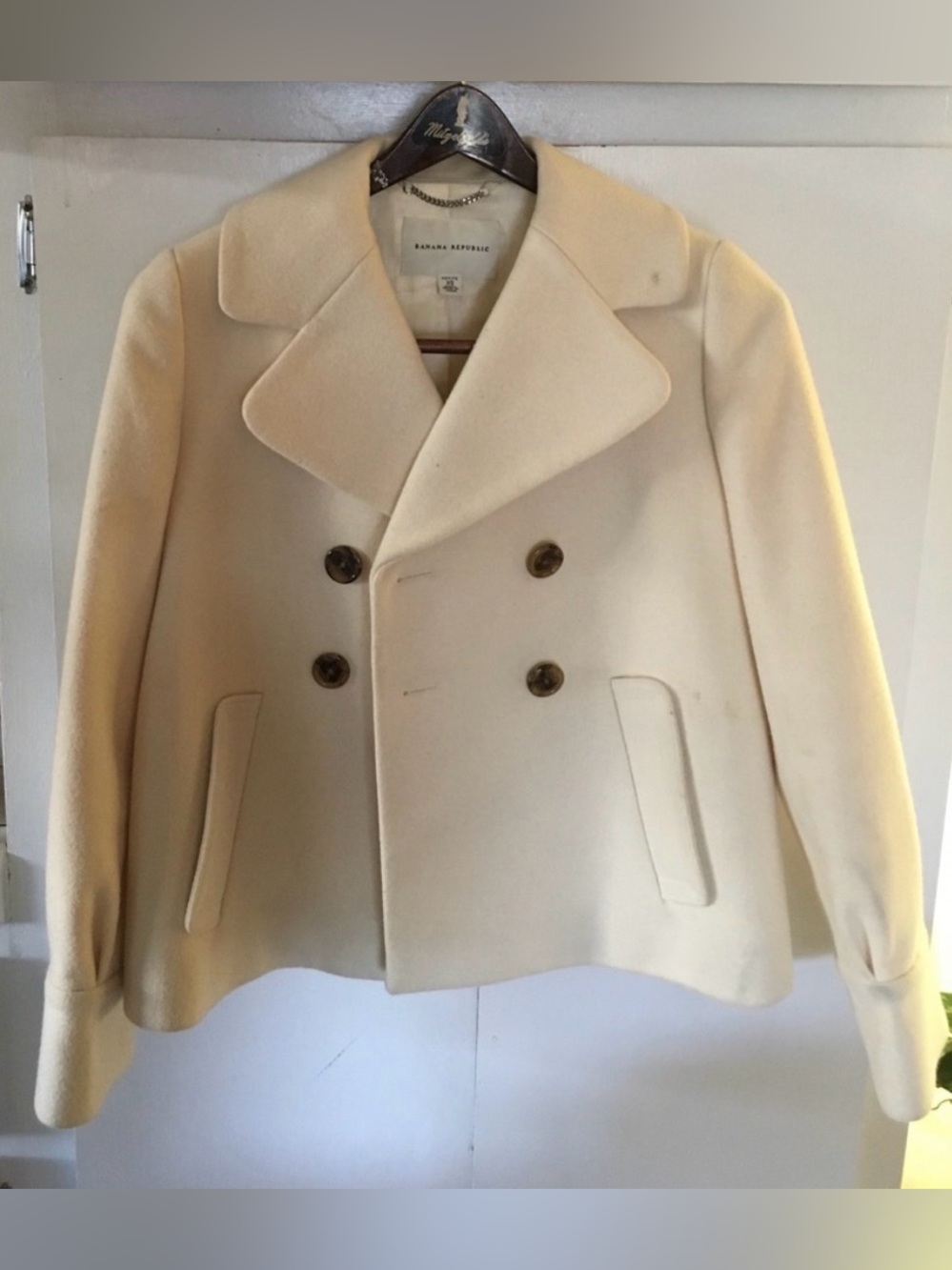 Banana Republic Cream Pea Coat